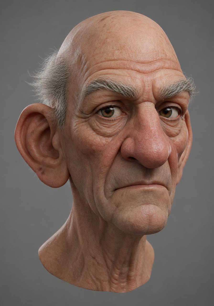 Aged character head