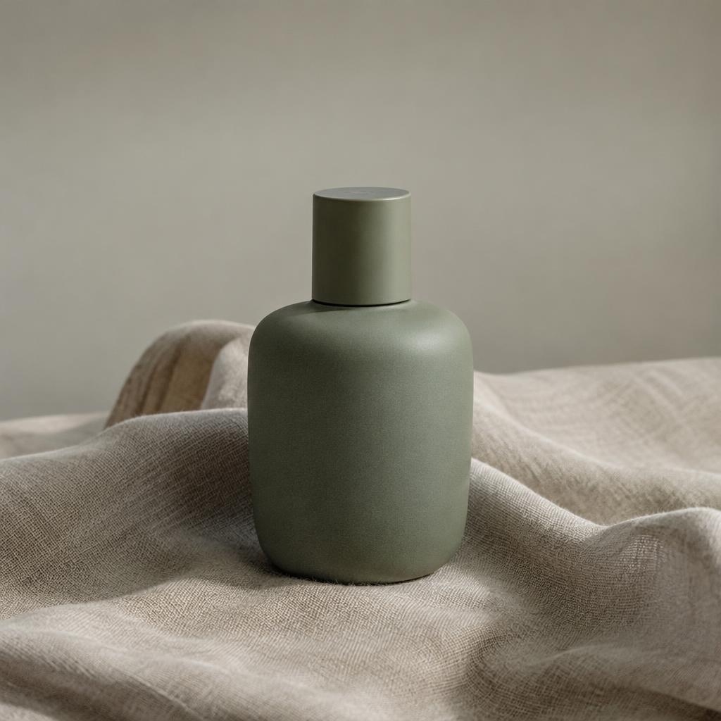 Ceramic bottle on linen
